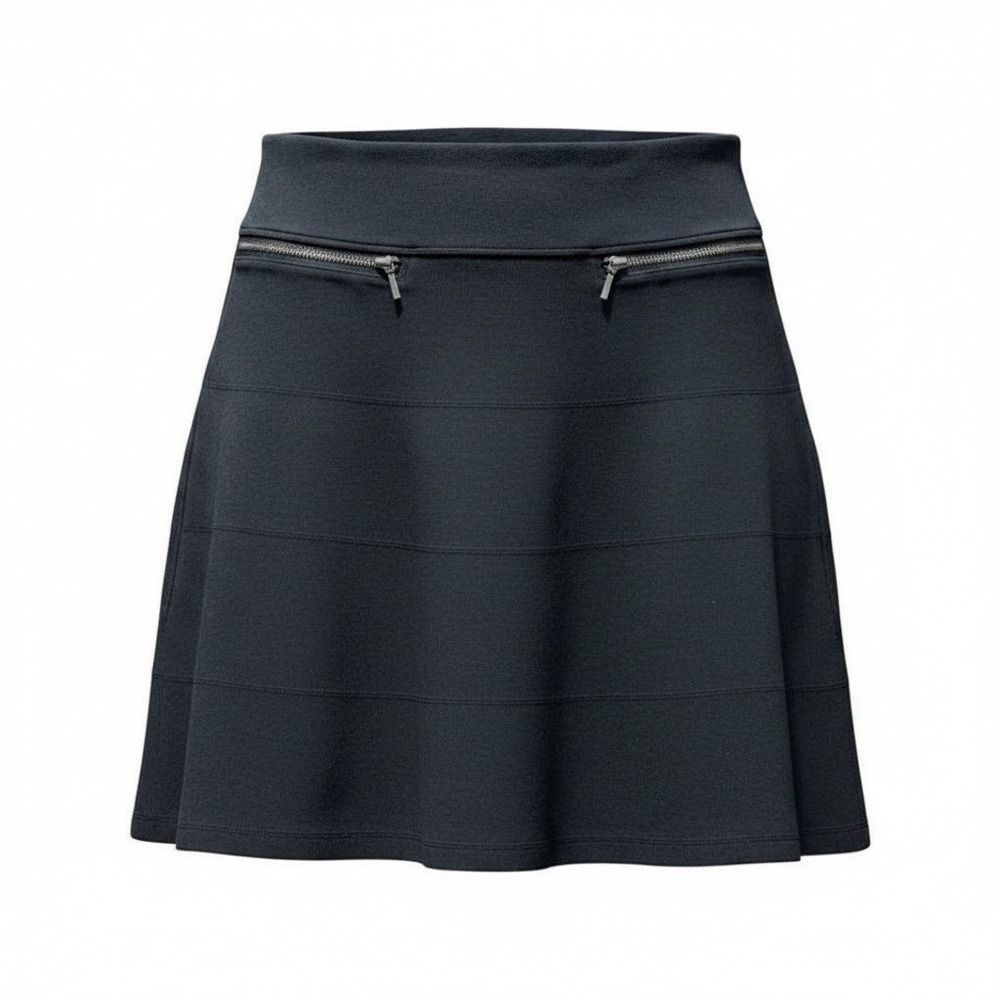 Athleta‎ Strata A-Line Skirt Womens XS Black Zip Pocket Seam Minimalist Capsule